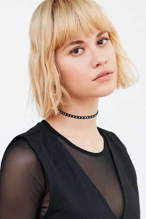 Urban Outfitters Studded Choker Necklace,silver,one Size