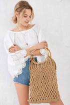 Urban Outfitters Ecote Bamboo Weave Hobo Bag,neutral,one Size