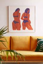 Urban Outfitters Leah Reena Goren Bikini Girls Art Print,white Wood,16x16
