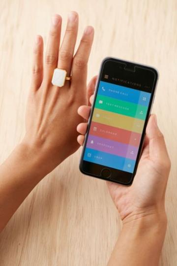 Urban Outfitters Ringly Rainbow Moonstone Smart Ring