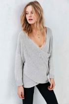 Urban Outfitters Kimchi Blue Sunny Surplice Sweater,black & White,xs