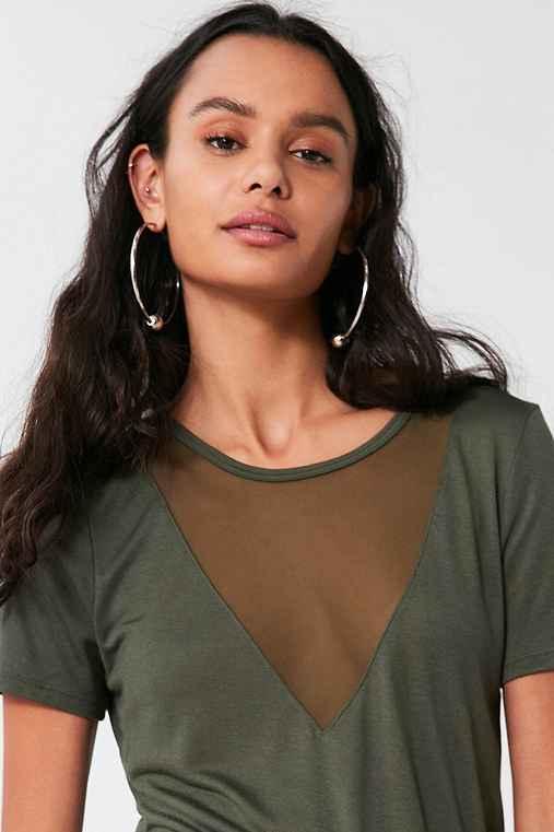 Urban Outfitters Project Social T Midnight Mesh Tee,green,xs