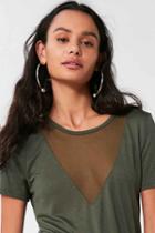 Urban Outfitters Project Social T Midnight Mesh Tee,green,xs