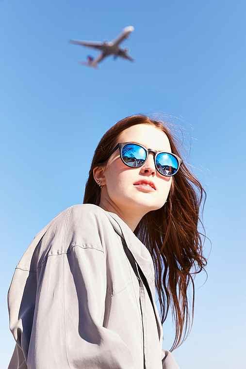 Urban Outfitters Every Day Round Sunglasses,black,one Size