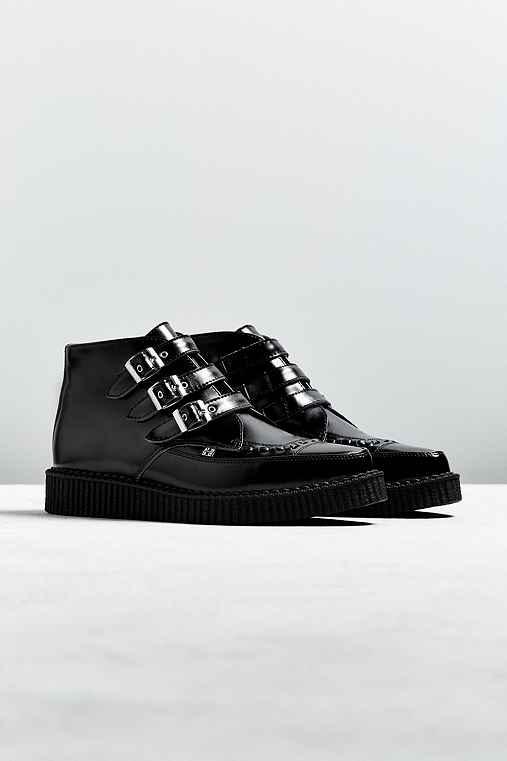 Urban Outfitters T.u.k. 3 Strap Buckle Boot,black Multi,9