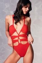 Urban Outfitters Blue Life Woodstock One-piece Swimsuit,red,m