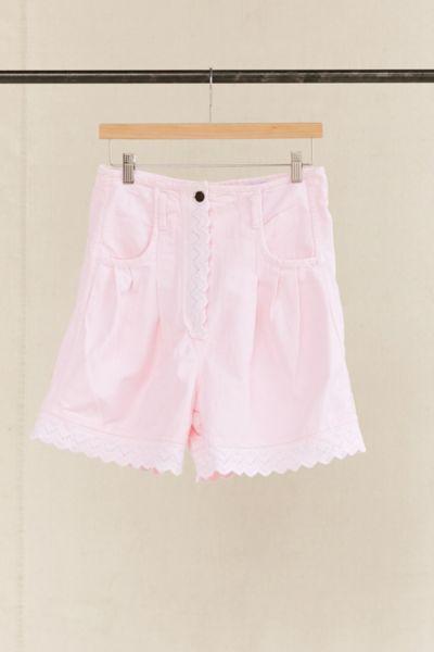 Urban Outfitters Vintage Pink Eyelet Trim Short