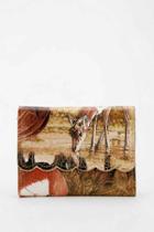 Urban Outfitters Cooperative Animal-print Scalloped Wallet,neutral Multi,one Size
