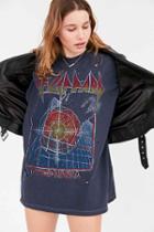 Urban Outfitters Def Leppard Oversized Tee,black,one Size