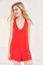 Urban Outfitters Silence + Noise Shapeless Racerback Romper,red,xs
