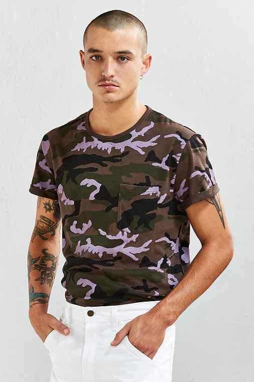 Urban Outfitters Feathers Printed Roll Sleeve Tee,lavender,m