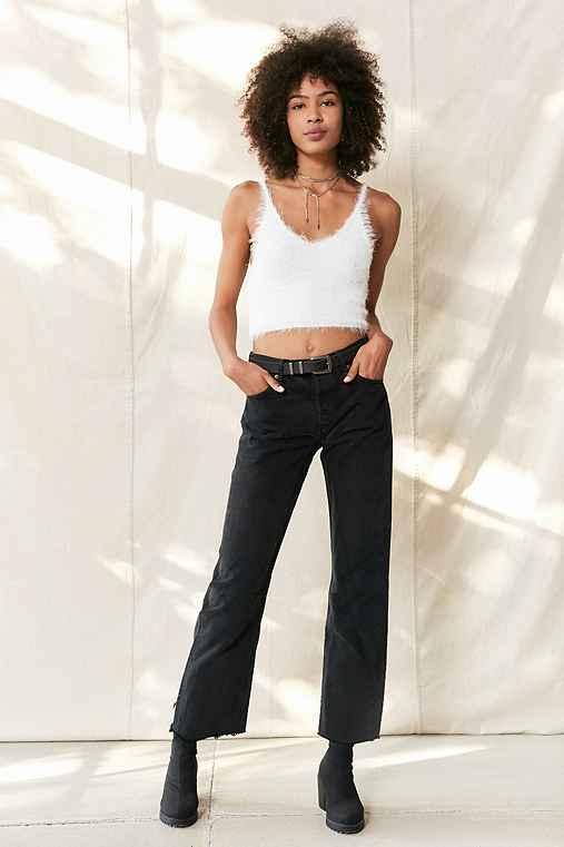 Urban Outfitters Urban Renewal Remade Levi's Long Cropped Jean,black,m