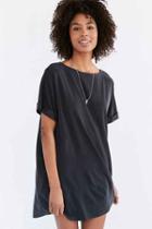 Urban Outfitters Silence + Noise Cupro Boat-neck T-shirt Dress,washed Black,l
