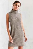Urban Outfitters Silence + Noise Sage Cozy Turtleneck Mini Dress,cream,l