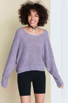 Urban Outfitters Kimchi Blue Theo Fuzzy Dolman Pullover Sweater,purple,l