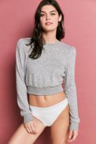Urban Outfitters Out From Under Whitney Cropped Cozy Fleece Sweatshirt