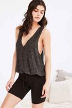 Urban Outfitters Out From Under Cozy Muscle Tank Top,black,xs