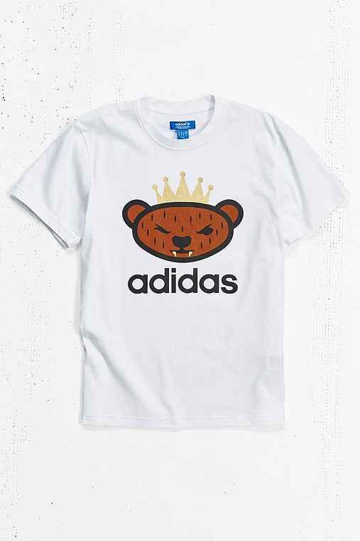 Urban Outfitters Adidas Originals X By Nigo Brown Bear Logo Tee,white,l