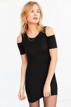 Silence + Noise Ribbed Cold-shoulder Bodycon Mini Dress