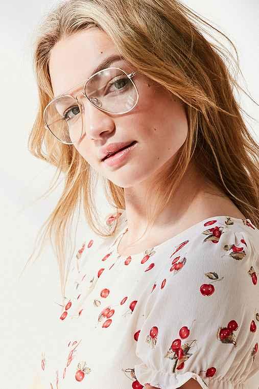 Urban Outfitters Kelly Metal Aviator Readers,gold,one Size