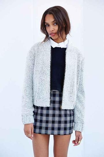 Cope Fluffy Zip-up Bomber Jacket