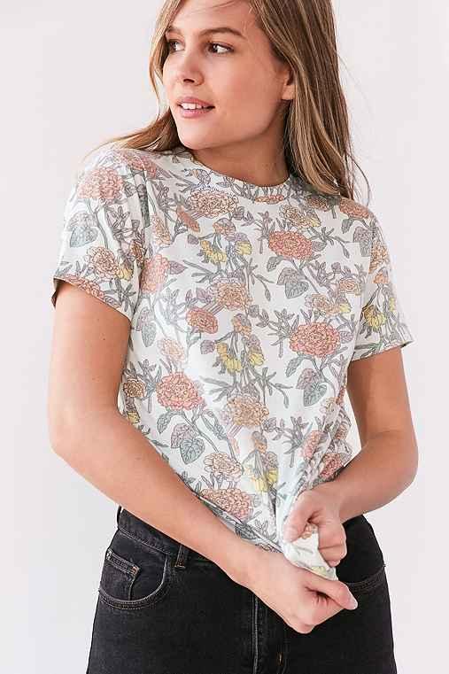 Urban Outfitters Bdg Sienna Stripe Crew-neck Tee,blue Multi,xs