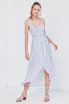 Cooperative Blue Striped Maxi Wrap Dress