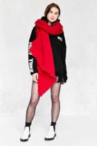 Urban Outfitters Nubby Oversized Blanket Scarf,red,one Size