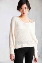 Urban Outfitters Kimchi Blue Theo Fuzzy Dolman Pullover Sweater,ivory,l
