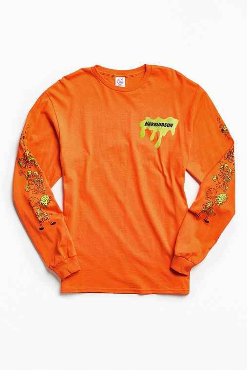 Urban Outfitters Nickelodeon Splat Long Sleeve Tee,orange,xl