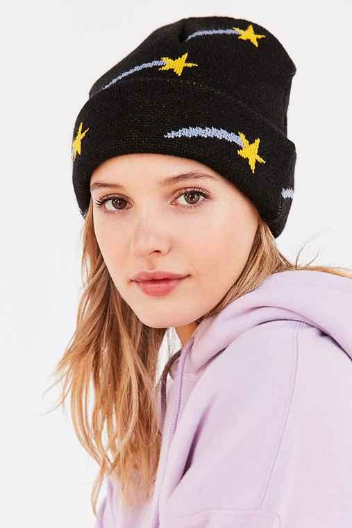 Urban Outfitters Icon Intarsia Beanie,black,one Size