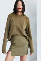 Urban Outfitters Silence + Noise Milana Side Notch Mini Skirt,khaki,s