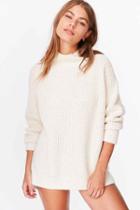 Urban Outfitters Bdg Waffle-knit Turtleneck Sweater,ivory,xs
