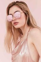 Urban Outfitters Simone Metal Aviator Sunglasses,pink,one Size