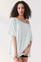 Urban Outfitters Bdg Killian Off-the-shoulder Oversized Tee,blue Multi,m