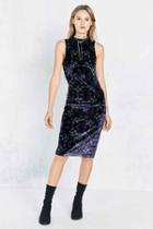 Urban Outfitters Ecote Zodiac Velvet Mock-neck Midi Dress,blue Multi,s