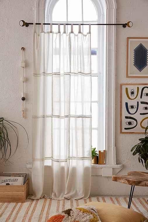 Urban Outfitters Pieced Crochet Curtain,cream,52x84