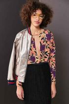 Urban Outfitters Silence + Noise Mia Plunging Cutout Surplice Top,purple,l