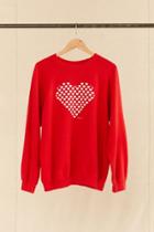 Urban Outfitters Vintage Red + White Heart Sweatshirt