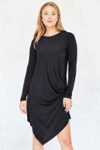 Urban Outfitters Silence + Noise Xander Drape-side Midi Dress,black,m