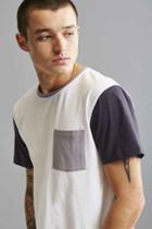 Urban Outfitters Uo Standard Fit Colorblock Pocket Tee,white,xl
