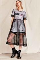 Urban Outfitters Urban Renewal Remade Sheer Mesh Midi Dress,black,l