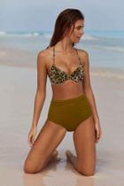 Urban Outfitters Out From Under Printed Underwire Demi Bikini Top,green Multi,m