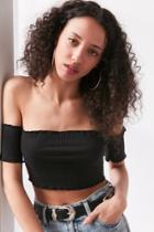 Silence + Noise Riviera Ribbed Off-the-shoulder Top