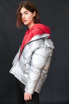 Urban Outfitters Light Before Dark Ramola Metallic Puffer Jacket