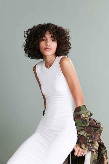 Urban Outfitters Blq Basic Bodycon Tank Midi Dress,white,xs
