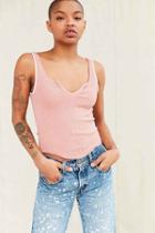 Urban Outfitters Urban Renewal Remade Trimmed Tank Top,peach,s