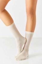 Urban Outfitters Basic Ribbed Trouser Sock,white,one Size
