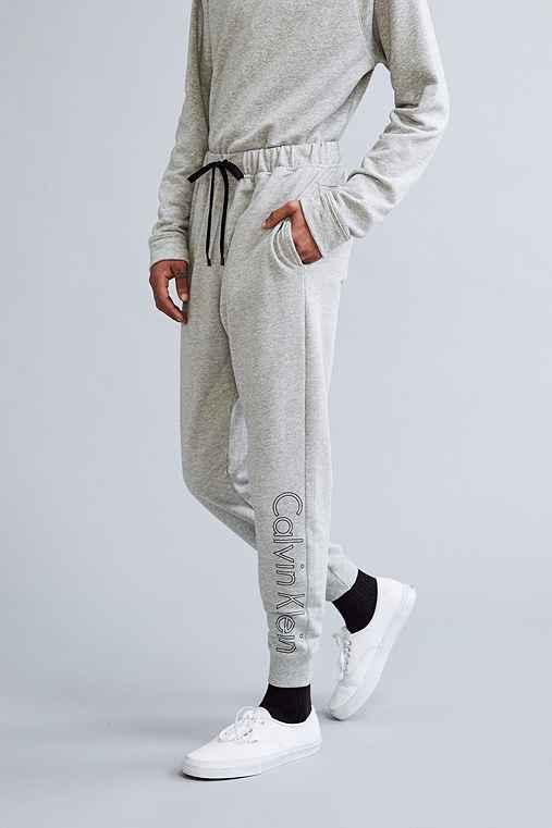 Urban Outfitters Calvin Klein Lounge Logo Jogger Pant,light Grey,l