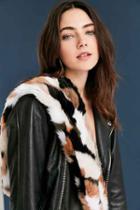 Urban Outfitters Faux Fur Neck Scarf,black,one Size